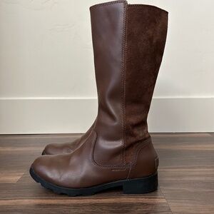 Sorel Cate Tall Leather and Suede Waterproof Riding Boots